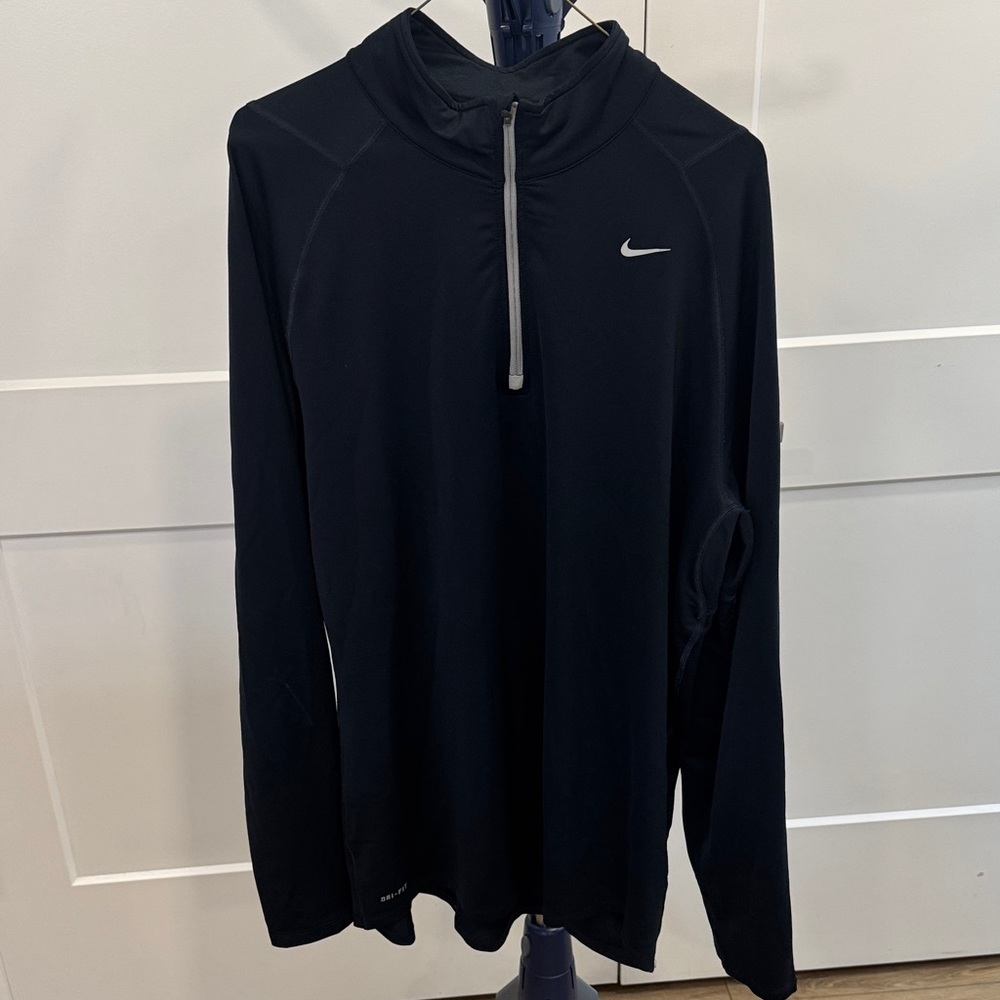 Nike Running Dri-Fit Navy Blue 1/4 Zip Long Sleeve Jacket